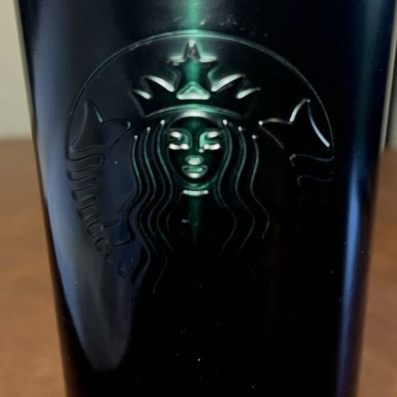 Starbucks 24 Oz Tumbler Cold Beverage Black Green  Stainless Steel Double Wall - Picture 2 of 8